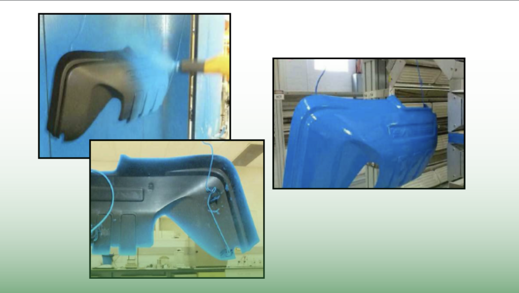 Applies a durable, protective coating via electrostatic powder, cured for wear and chemical resistance.