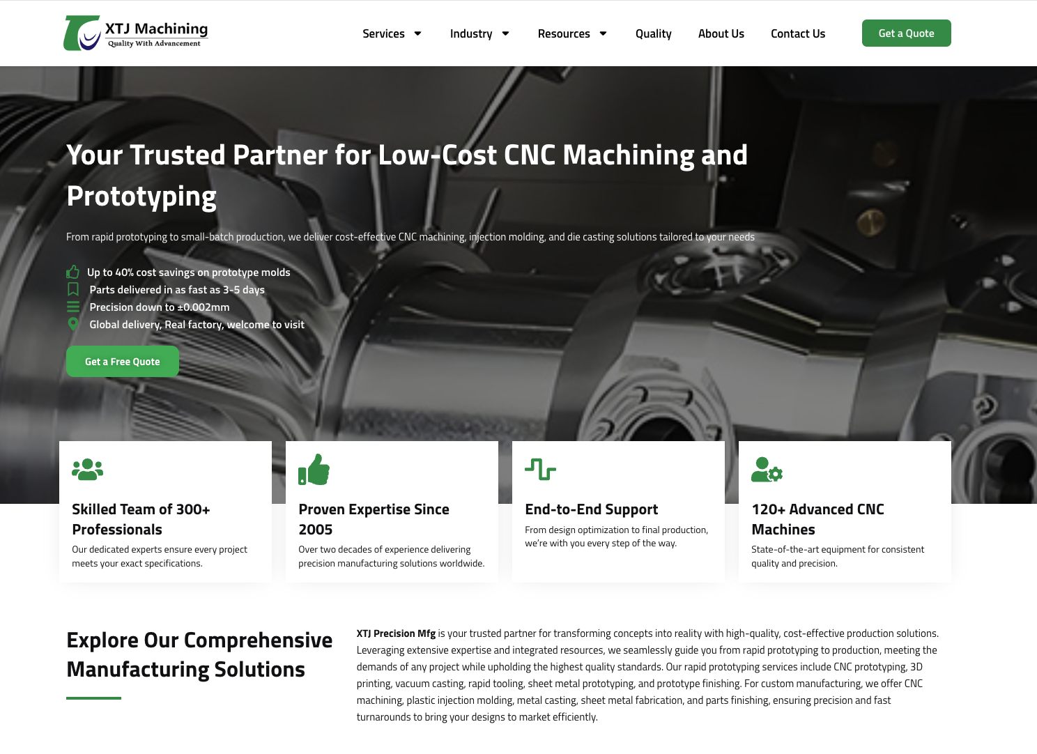 xjt precision mfg website home