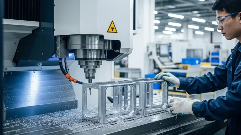 The mechanical engineers at XTJ Precision Mfg are machining aluminum parts.